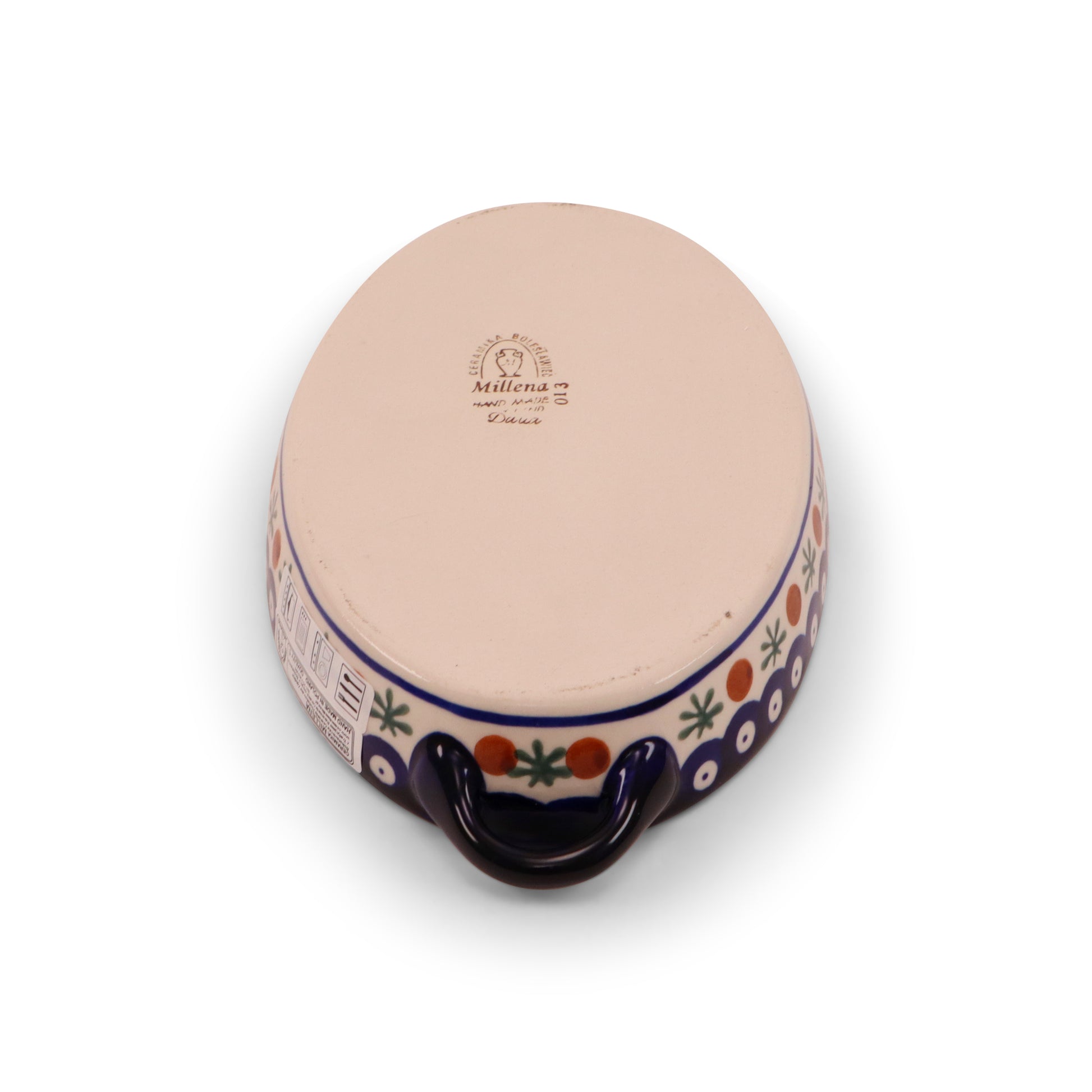 9.5"x6.5" Oval Baker with handles. Pattern: 013X