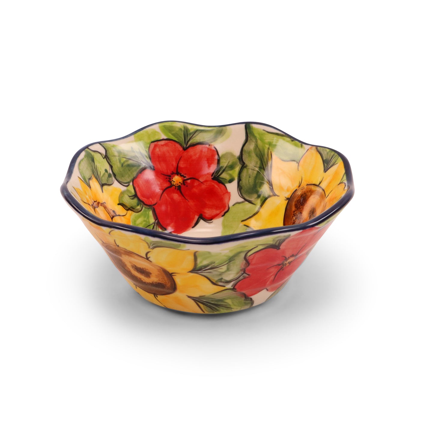 7"x3" Wavy Bowl. Pattern: Summer Garden