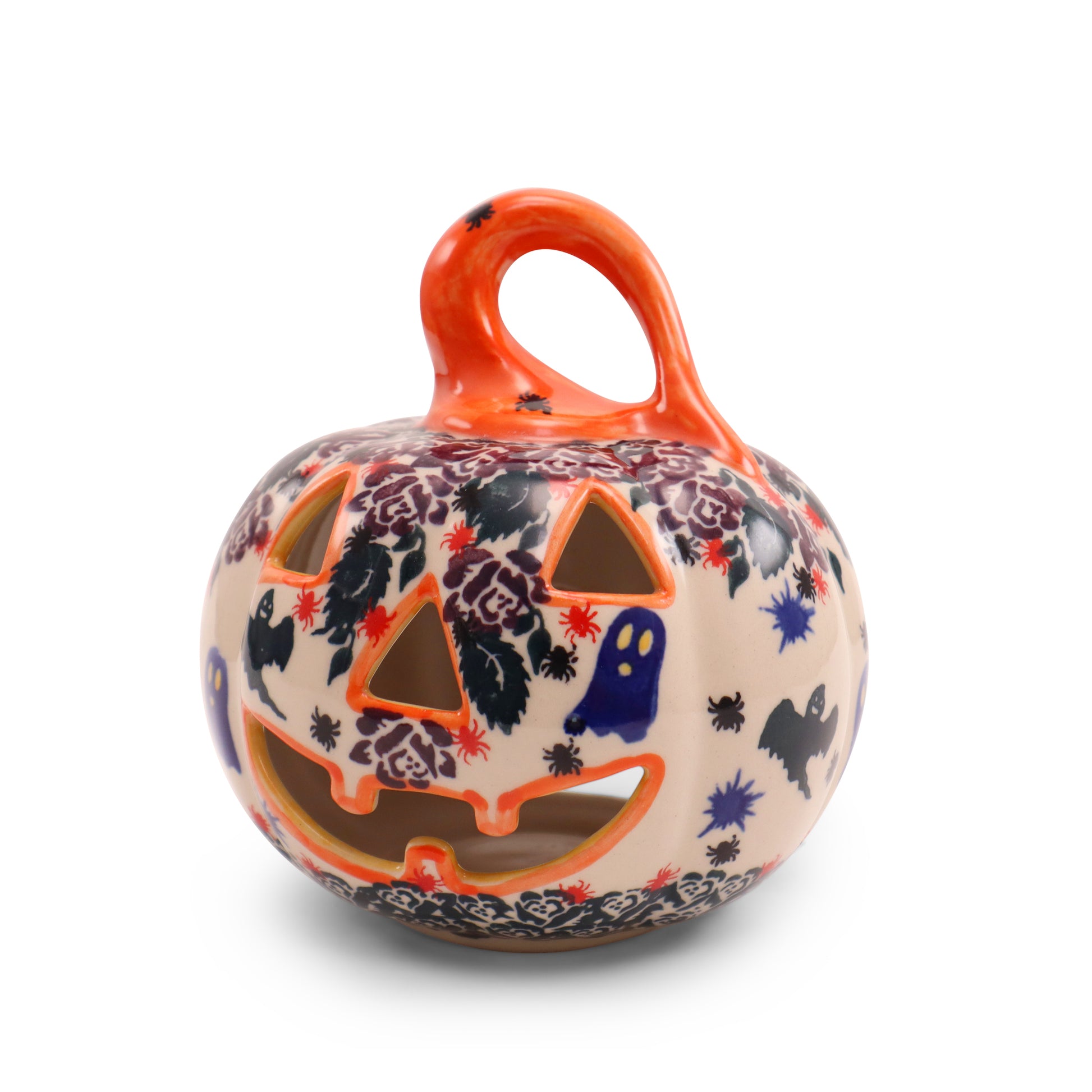 4"x4.5" Jack-O-Lantern. Pattern: Addams Rose