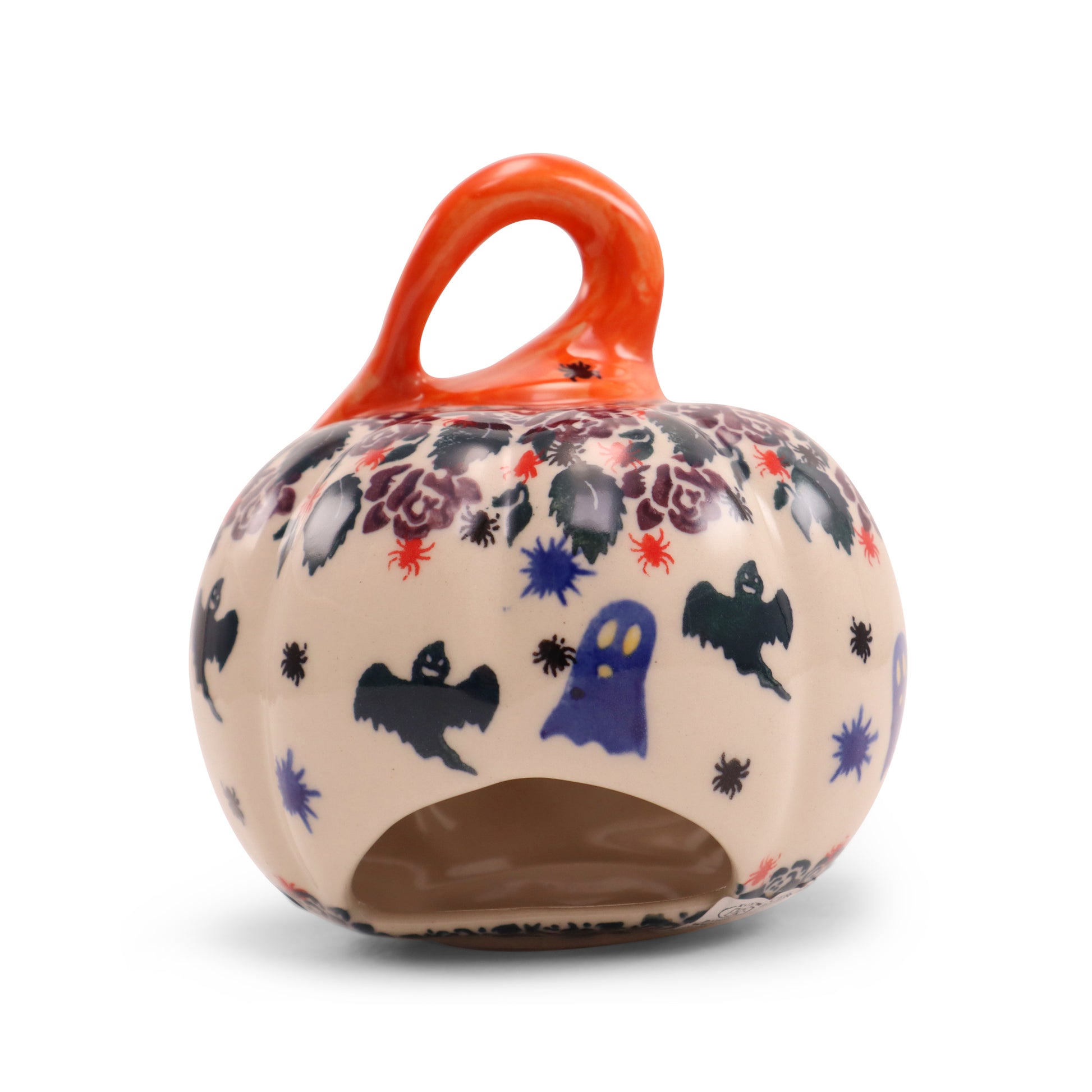 4"x4.5" Jack-O-Lantern. Pattern: Addams Rose