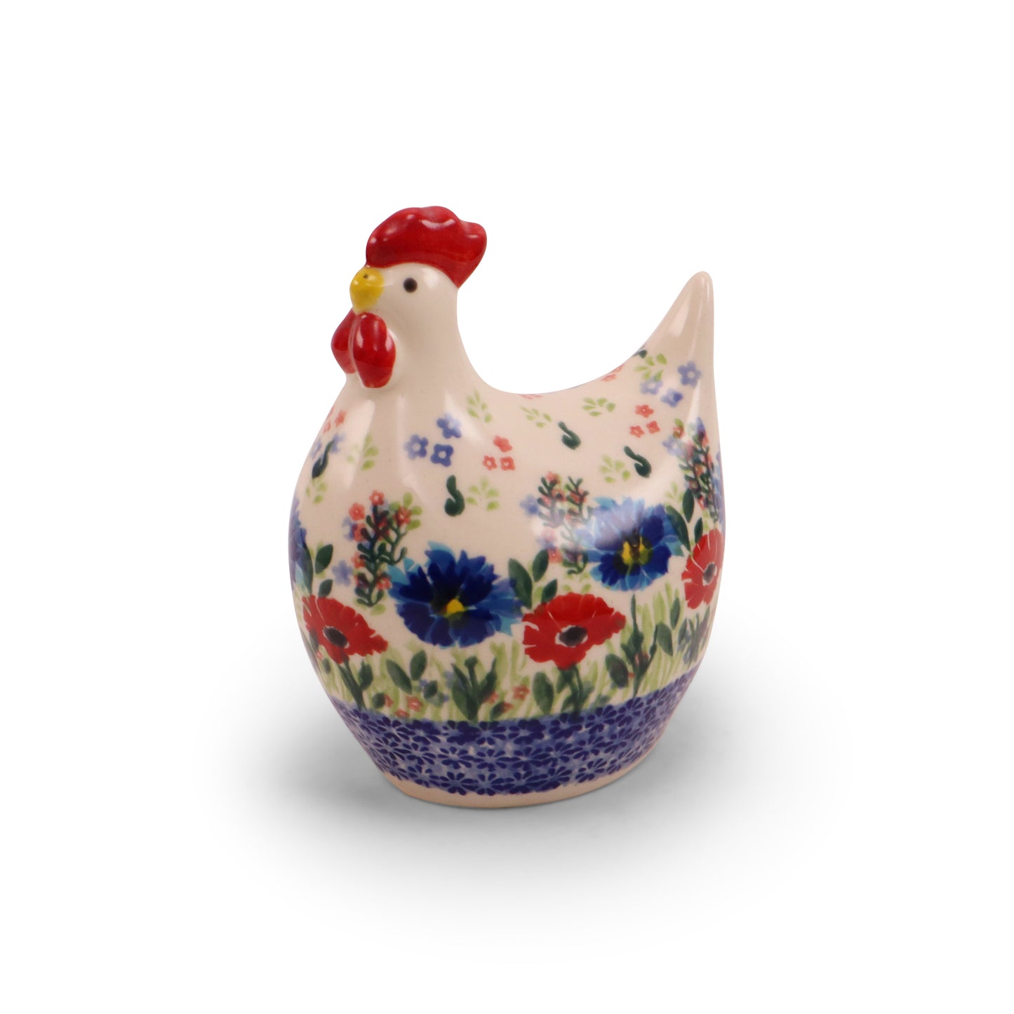 5.5" Hen Figurine. Pattern: Maki Cornflower