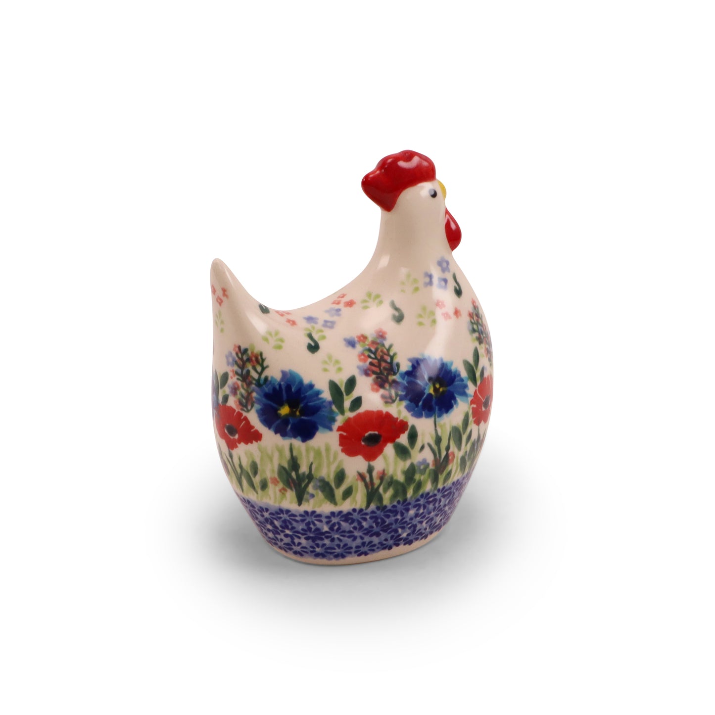 5.5" Hen Figurine. Pattern: Maki Cornflower