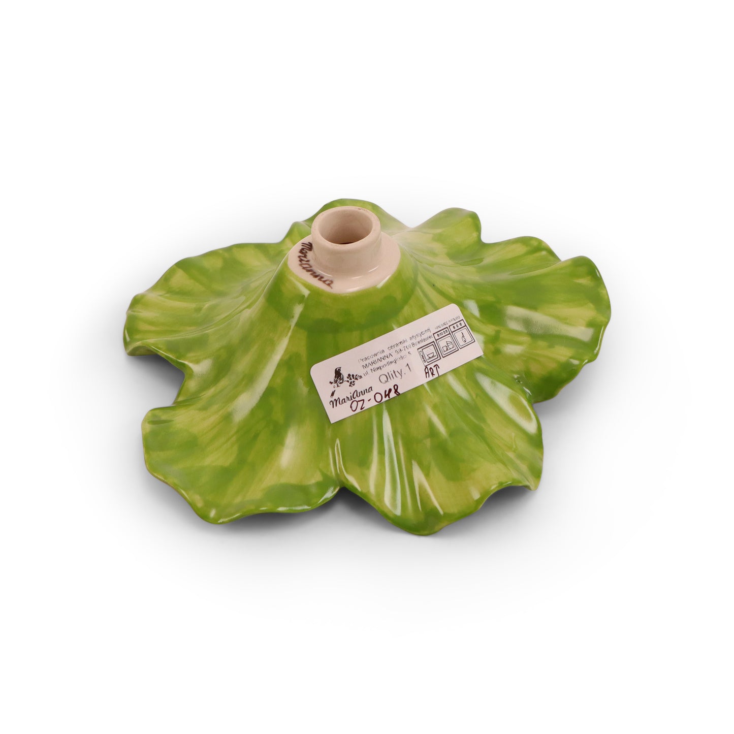 6"x3" Flower Figurine. Pattern: Green