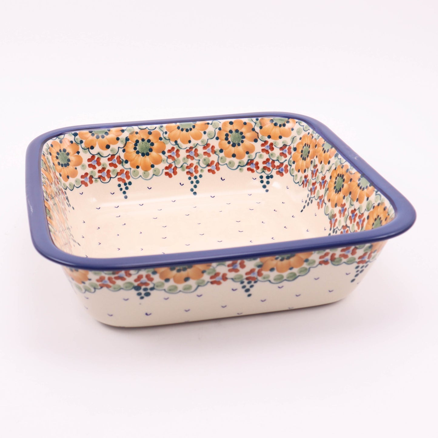 11.5" Square Baker. Pattern: Fireside Chat