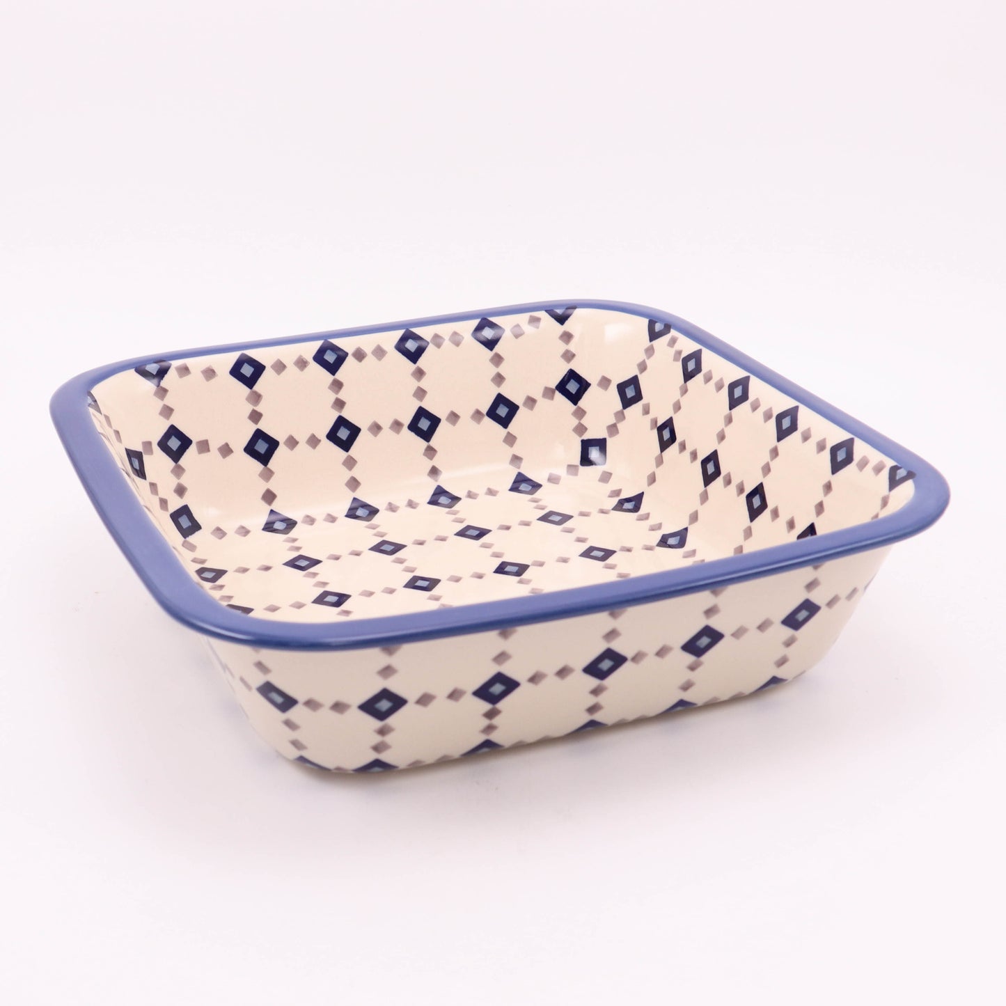 11.5" Square Baker. Pattern: Diamonds
