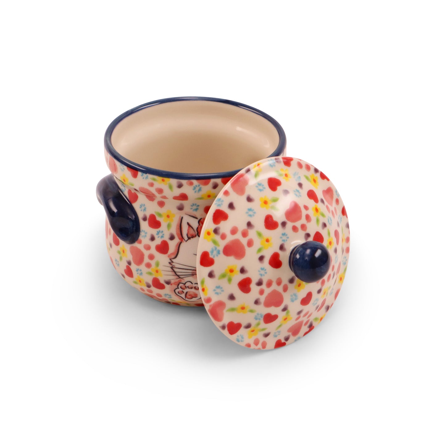 16oz Covered Jar with Handles LE. Pattern: Hi Kitty