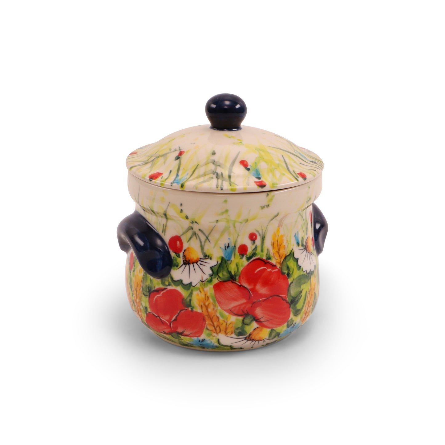 16oz Covered Jar with Handles. Pattern: Lato