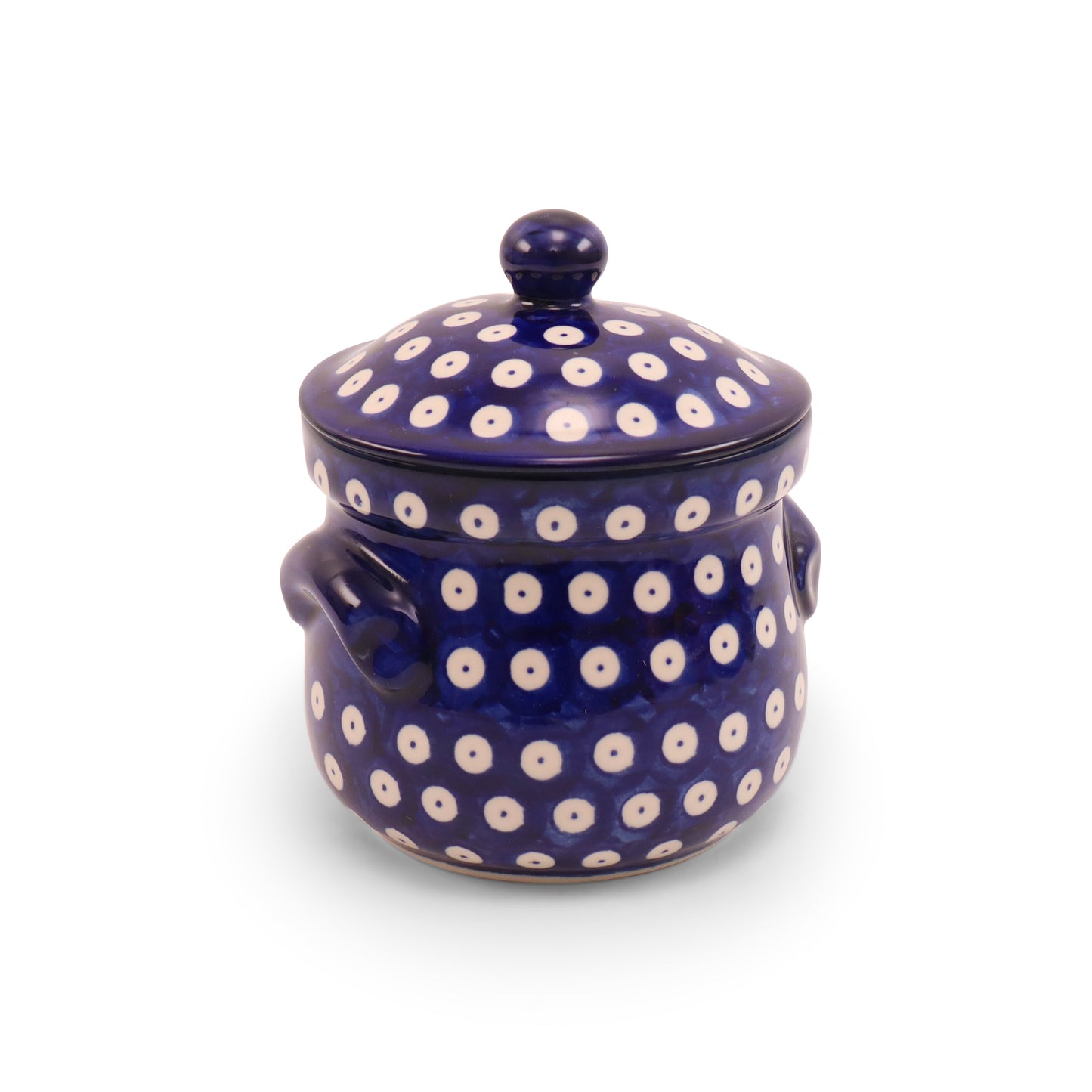16oz Covered Jar with Handles. Pattern: Owl Eye