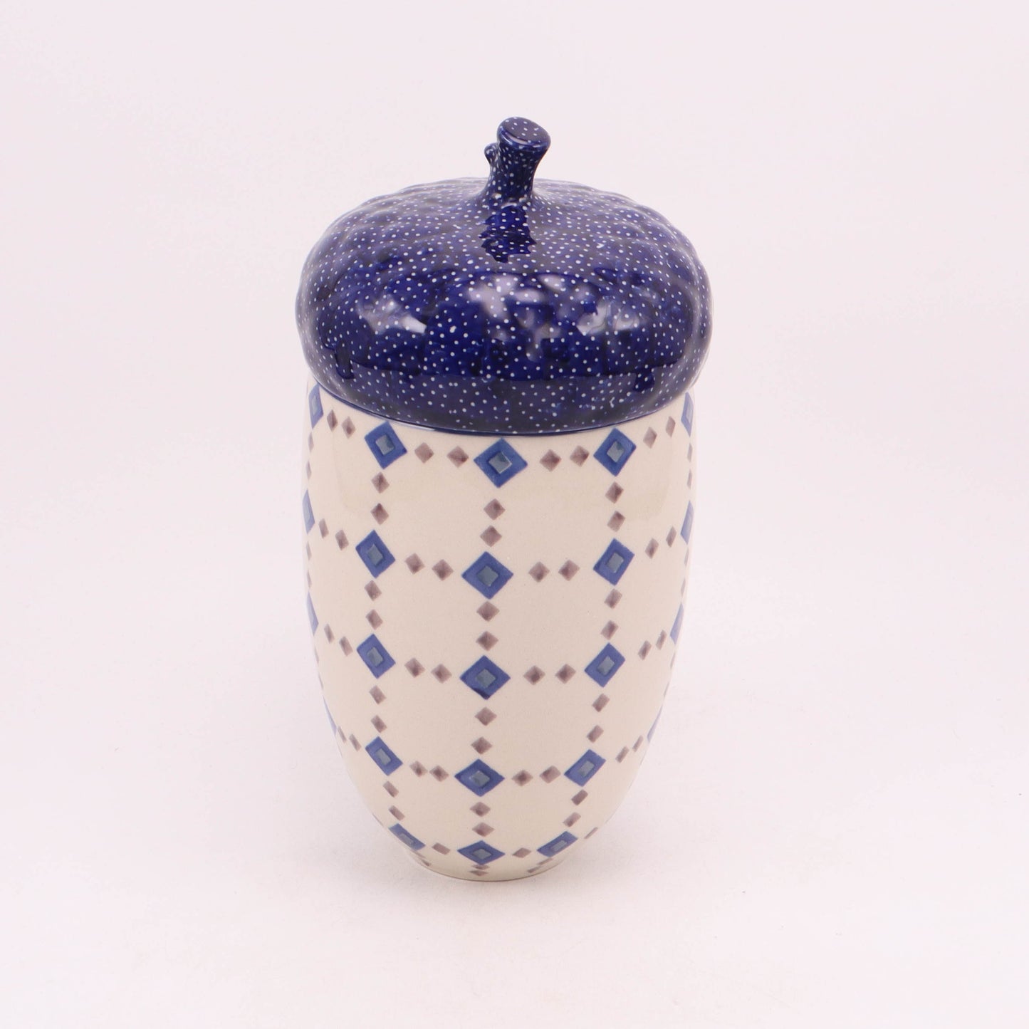 5"x9" Acorn Container with Lid .Pattern: Diamonds