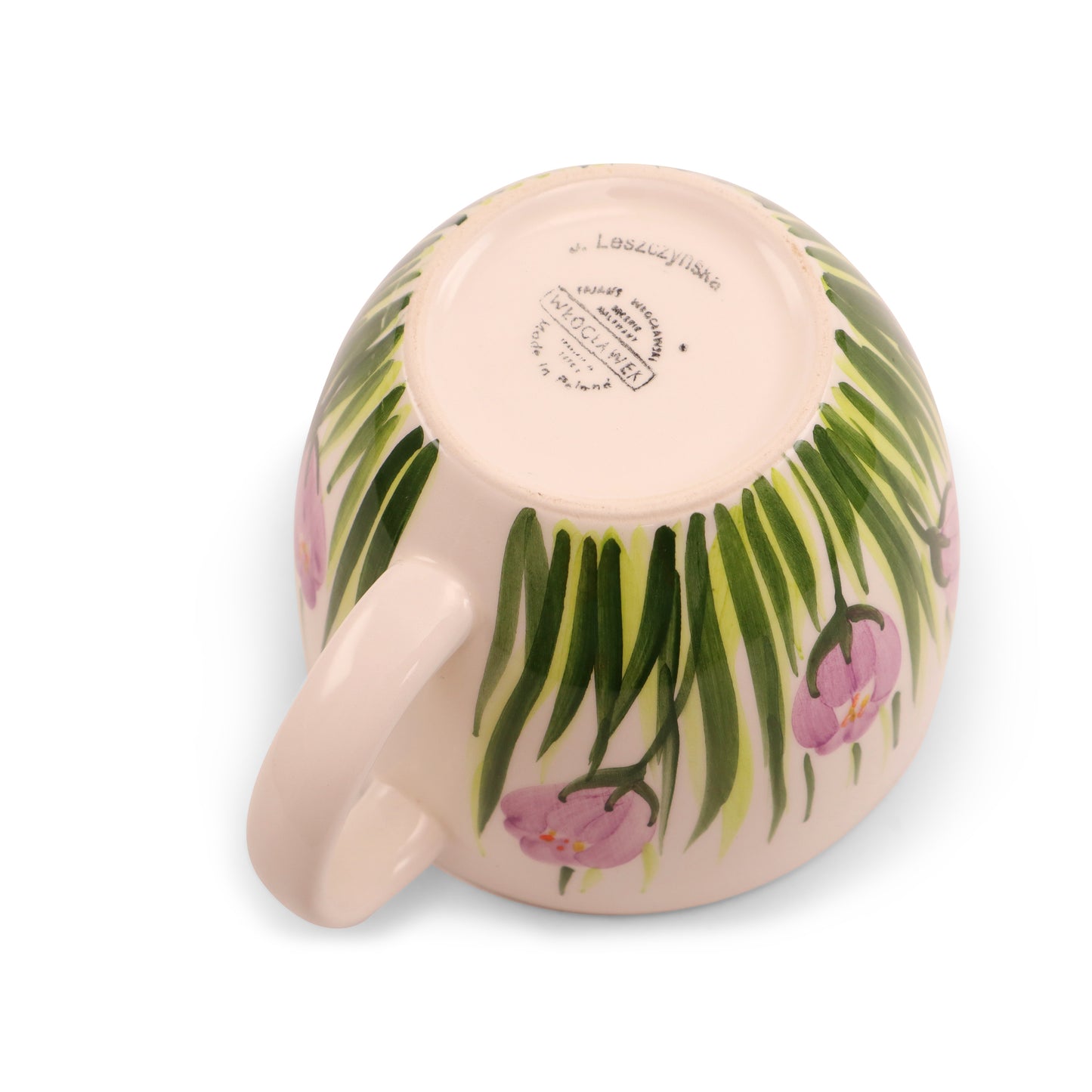 18oz Cappucino Mug. Pattern: Purple Crocus