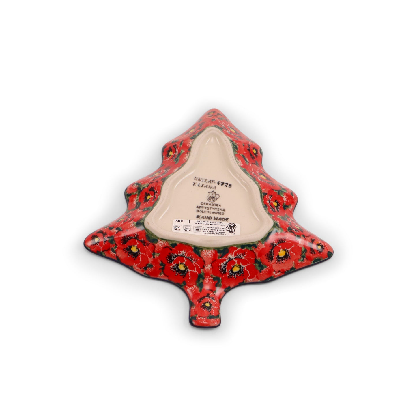 8"x7" Tree Dish .Pattern: Scarlet Poppy