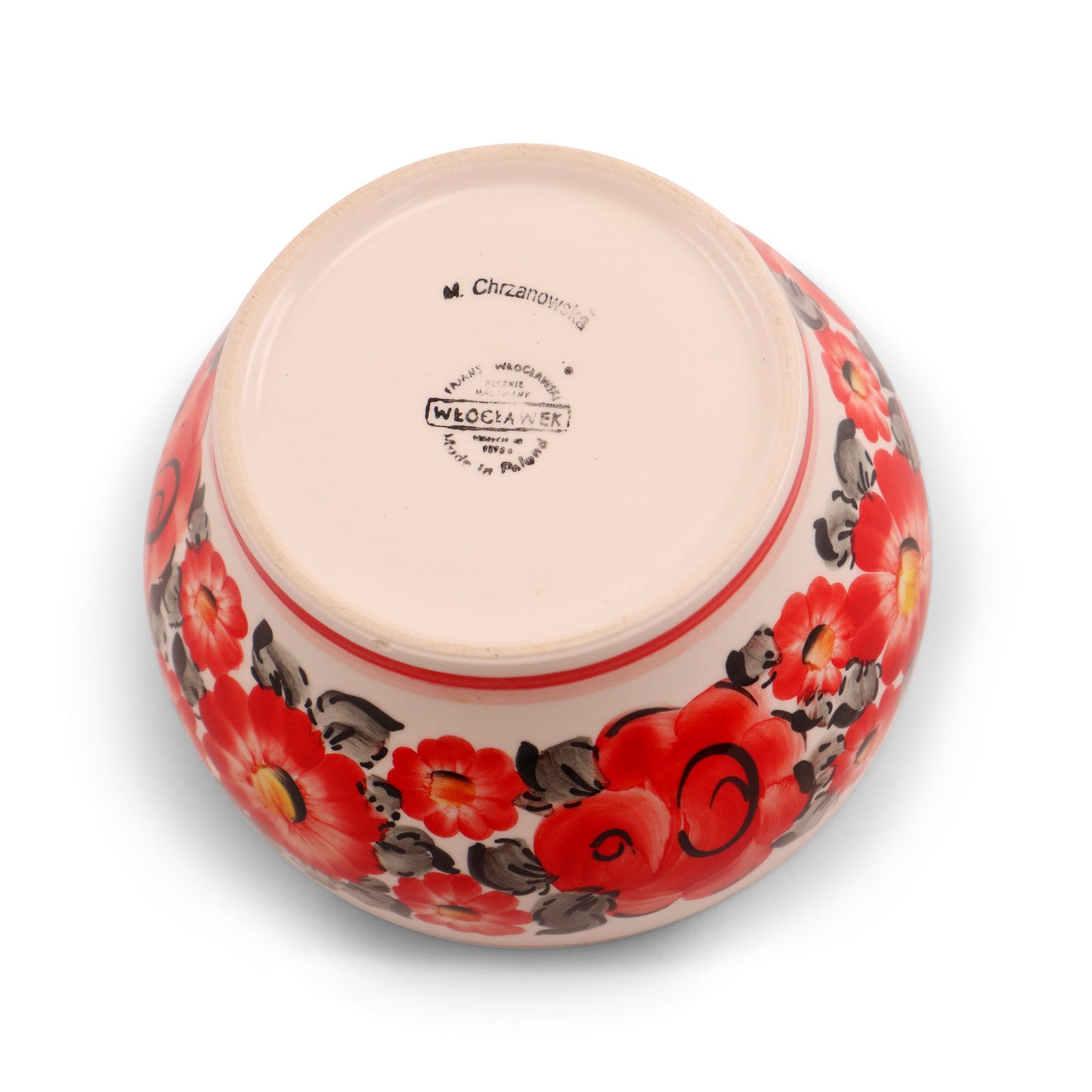 5.5" Pedestal Bowl 2Q. Pattern: Red