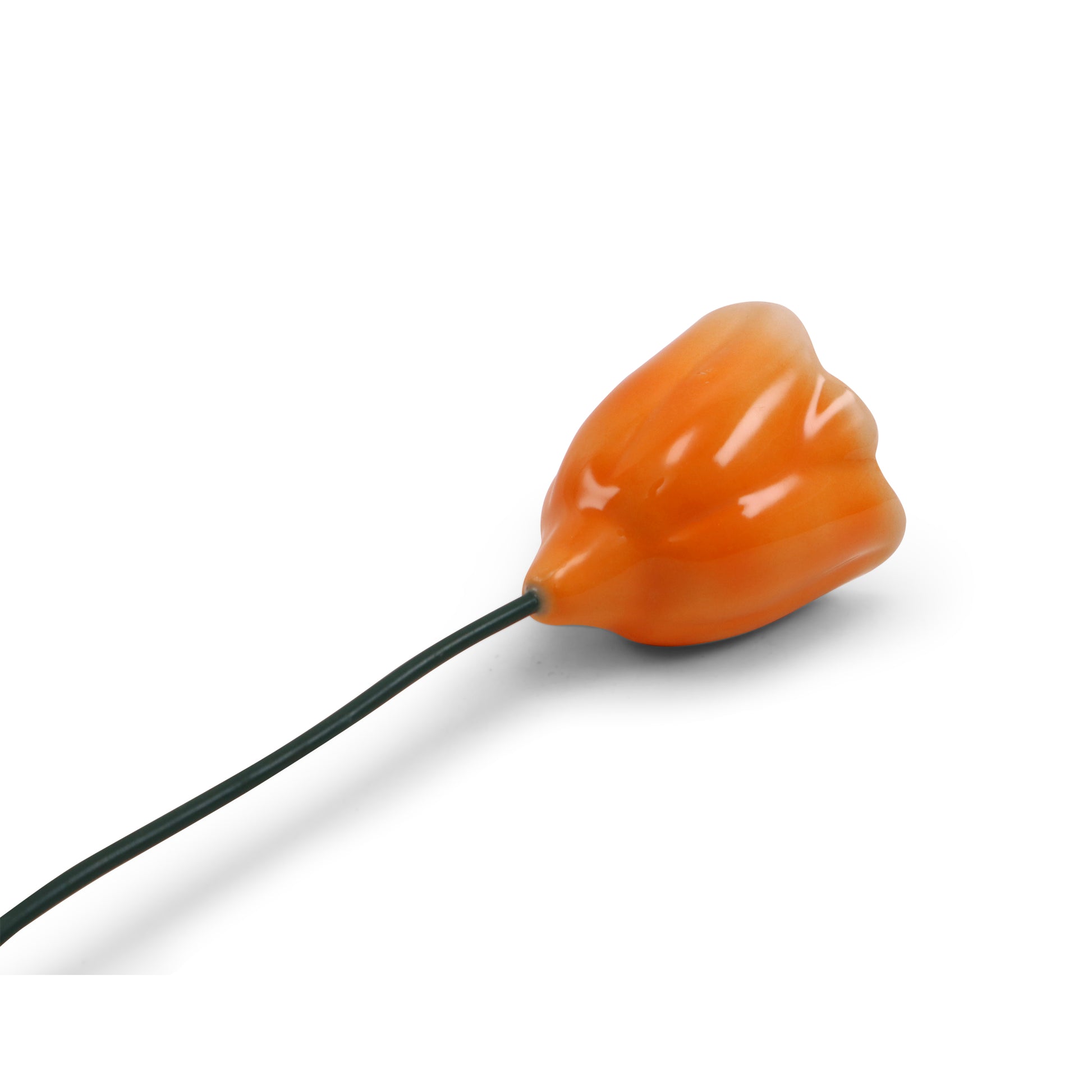 2"x3" Closed Tulip on Stem.Pattern: Orange