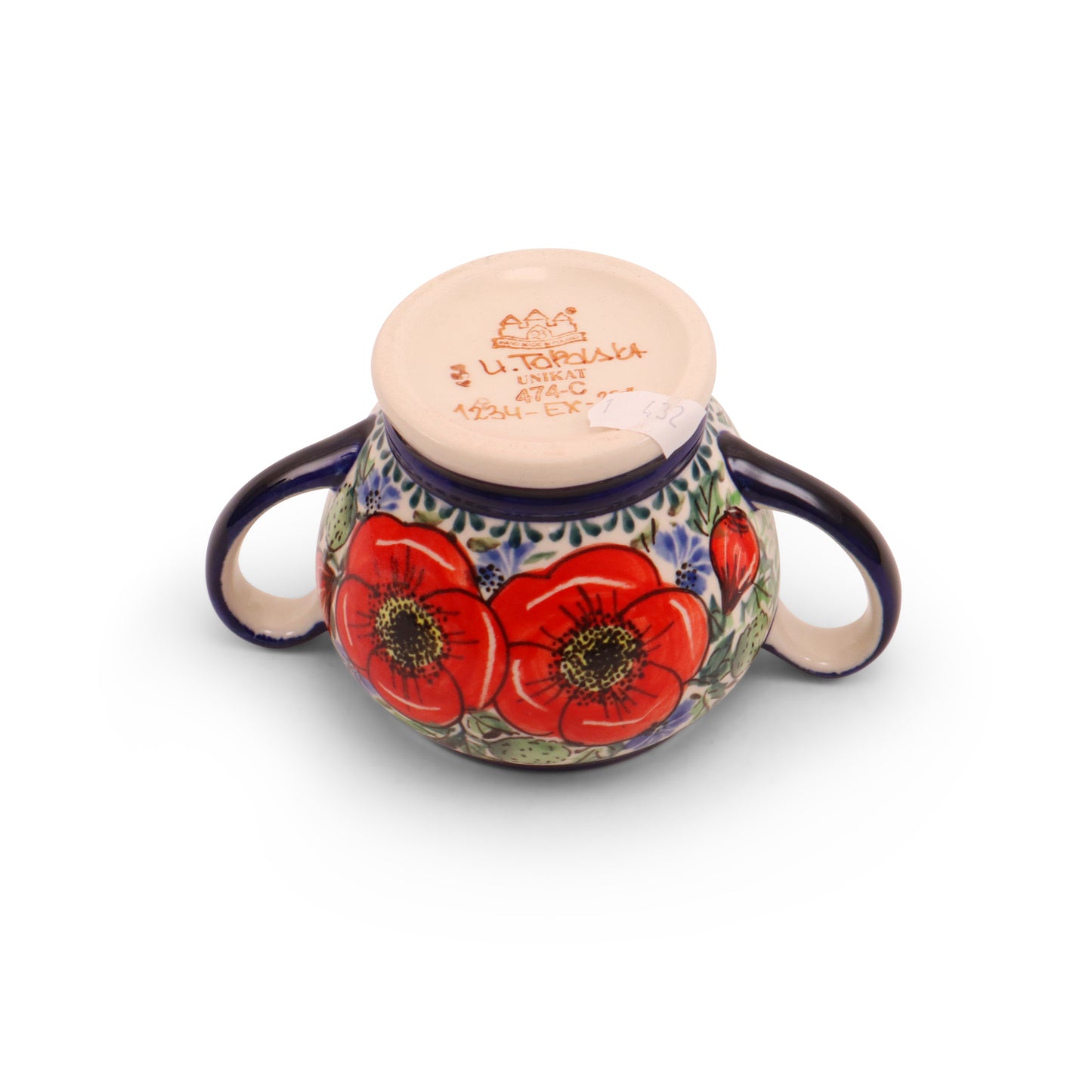 8oz Sugar Bowl. Pattern: Country Poppy