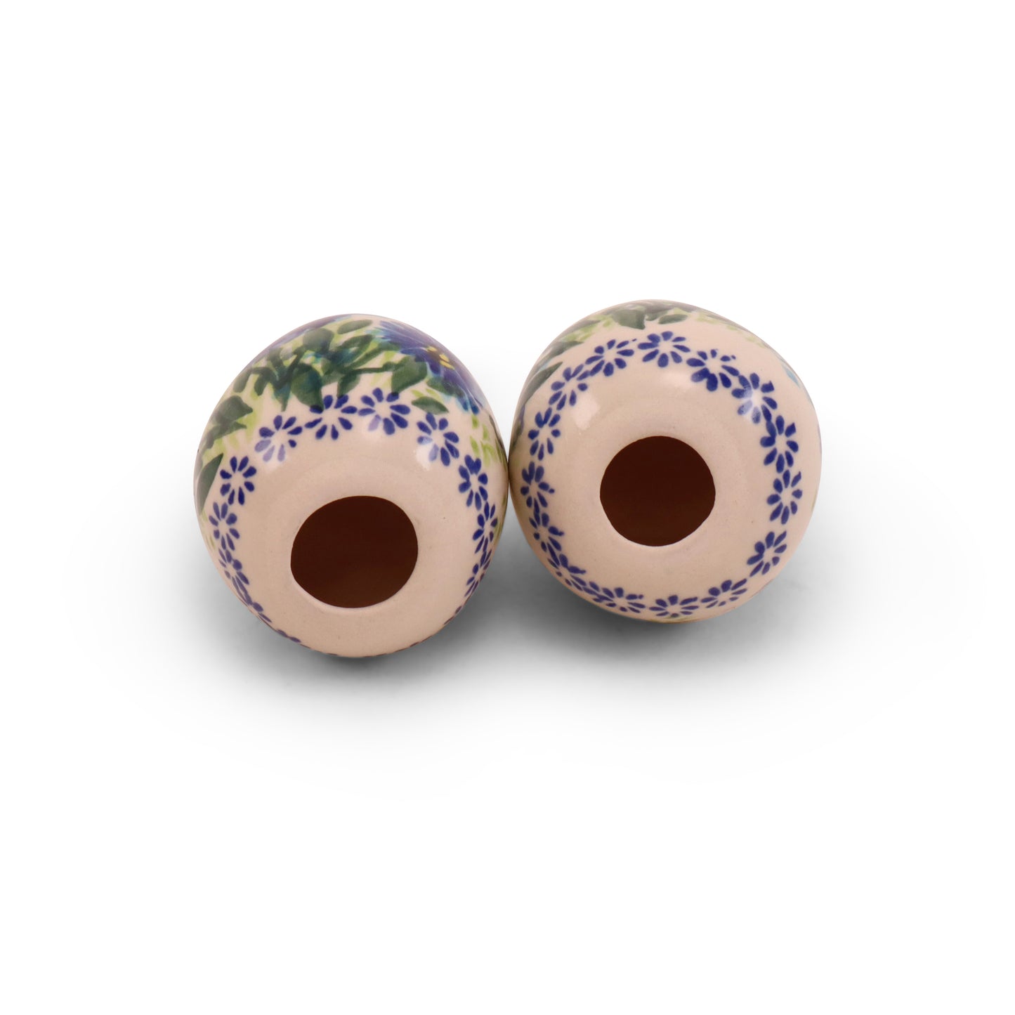 3" Egg Friend Figurine B Set of 2. Pattern: Cornflower