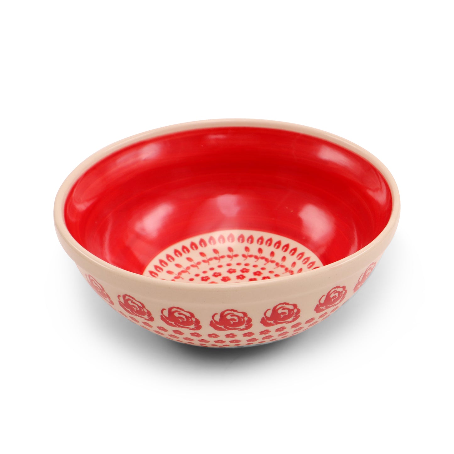 7.5"x3.5" Ridge Bowl. Pattern: Country Rose