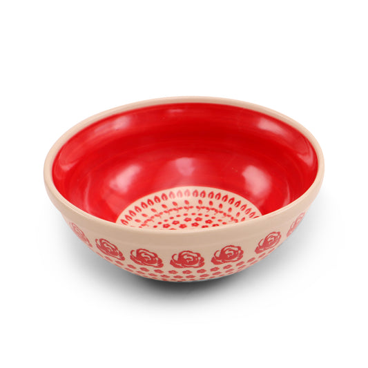 7.5"x3.5" Ridge Bowl. Pattern: Country Rose