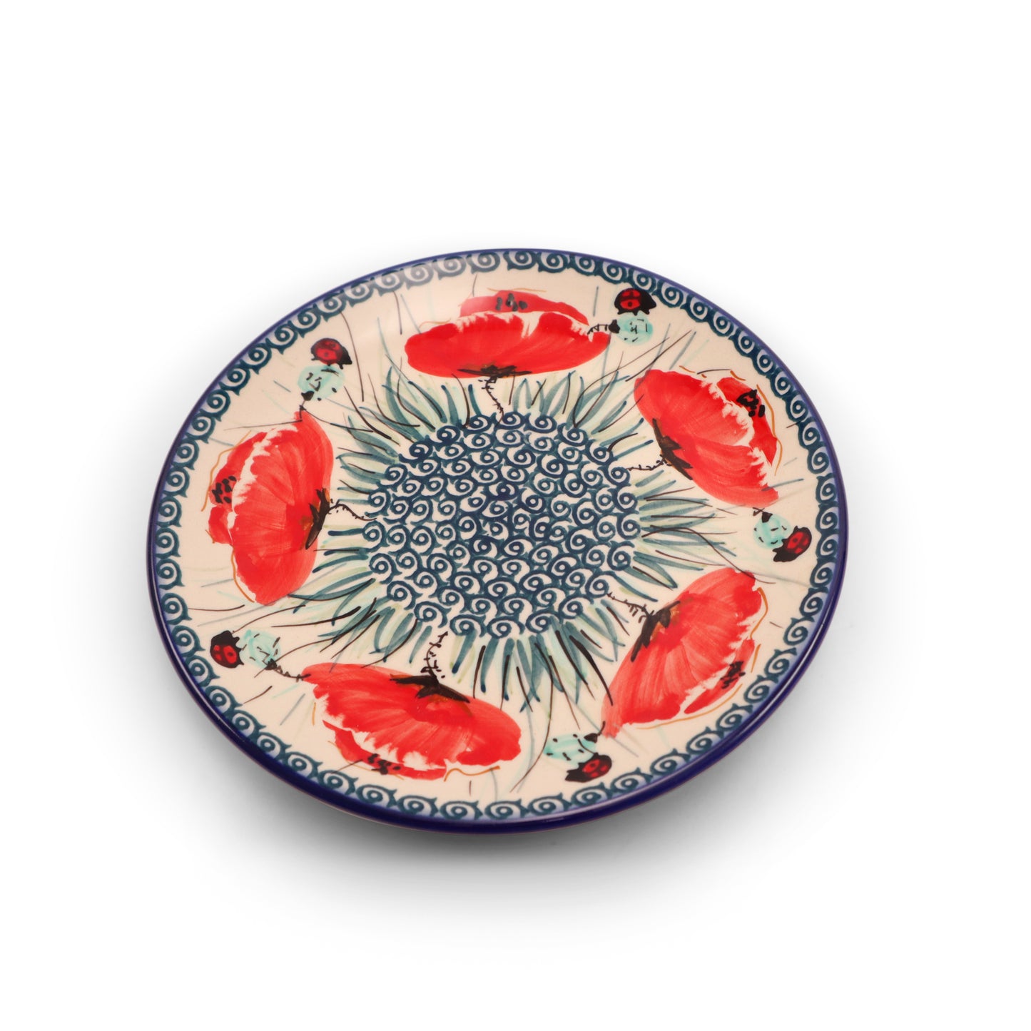 7.25" Dessert Plate. Pattern: Red Poppy