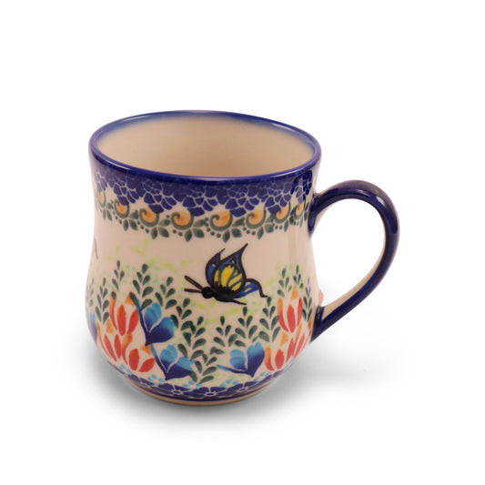 12oz Tulip Mug. Pattern: Butterfly