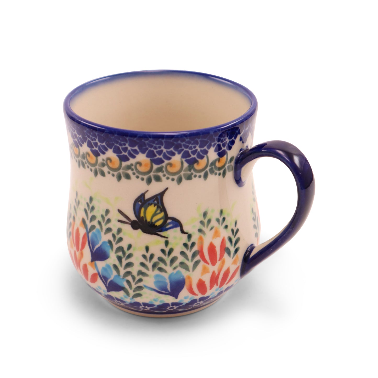 12oz Tulip Mug. Pattern: Butterfly