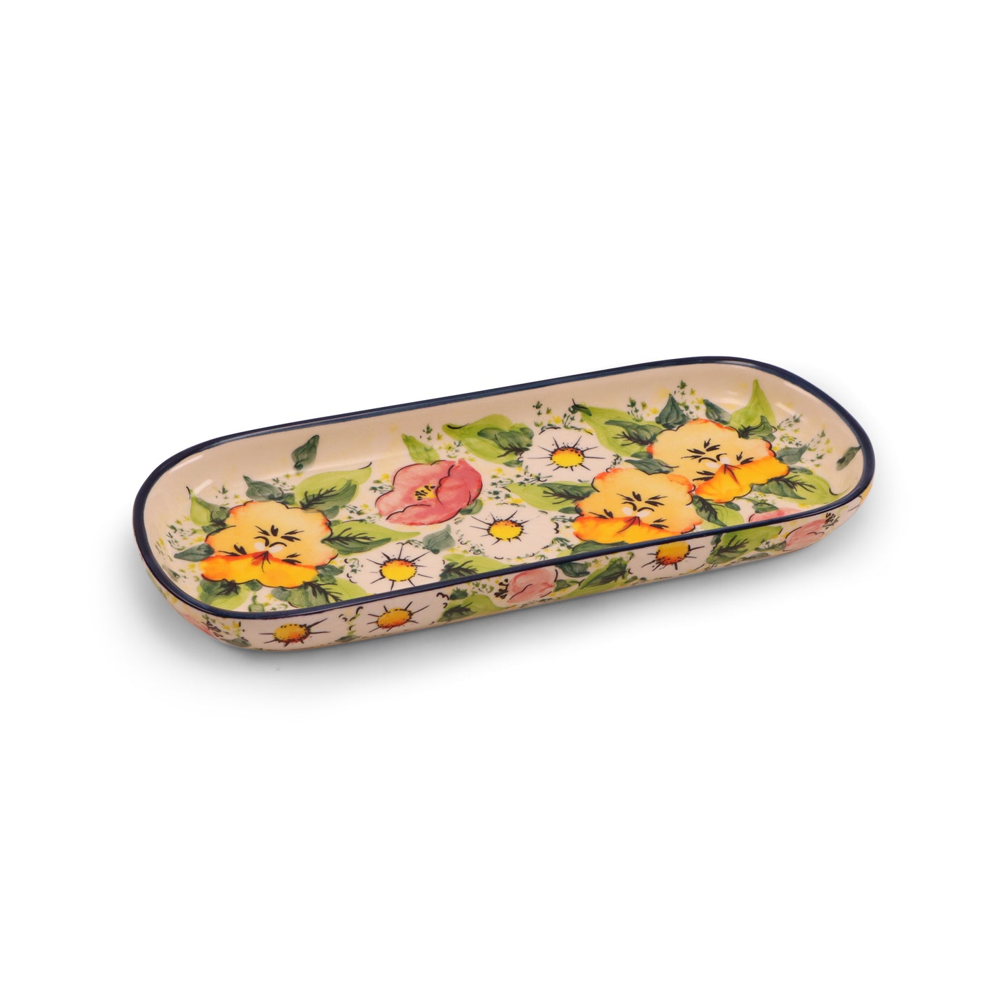 10"x6" Rectangular Tray. Pattern: Spring Serenade