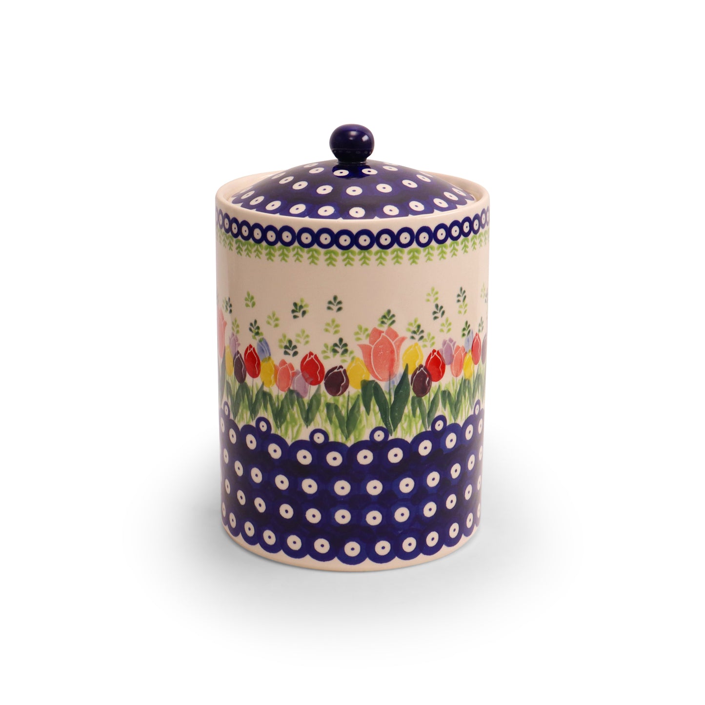 85oz Container with Lid 2Q. Pattern: Tulip Time