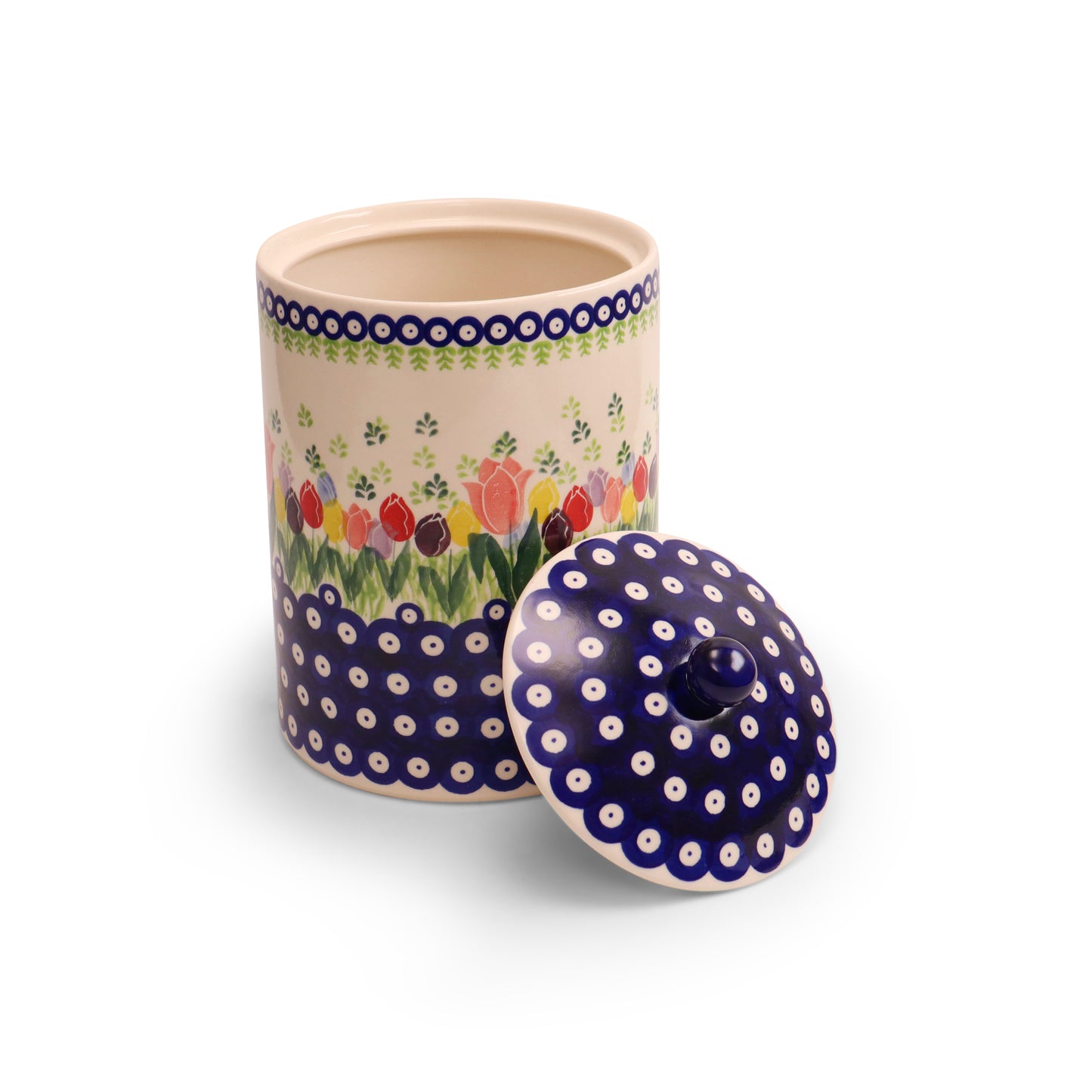 85oz Container with Lid 2Q. Pattern: Tulip Time