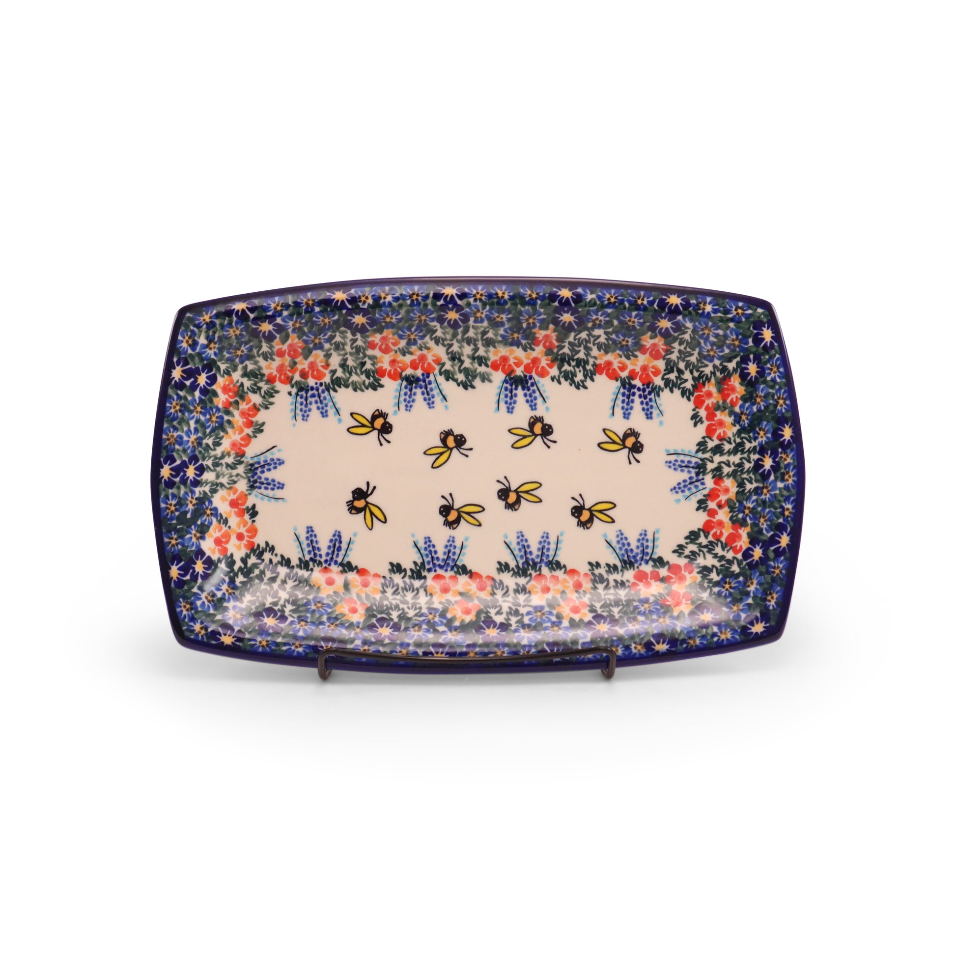 12"x7.5" Rectangular Tray Pattern: Busy Bee