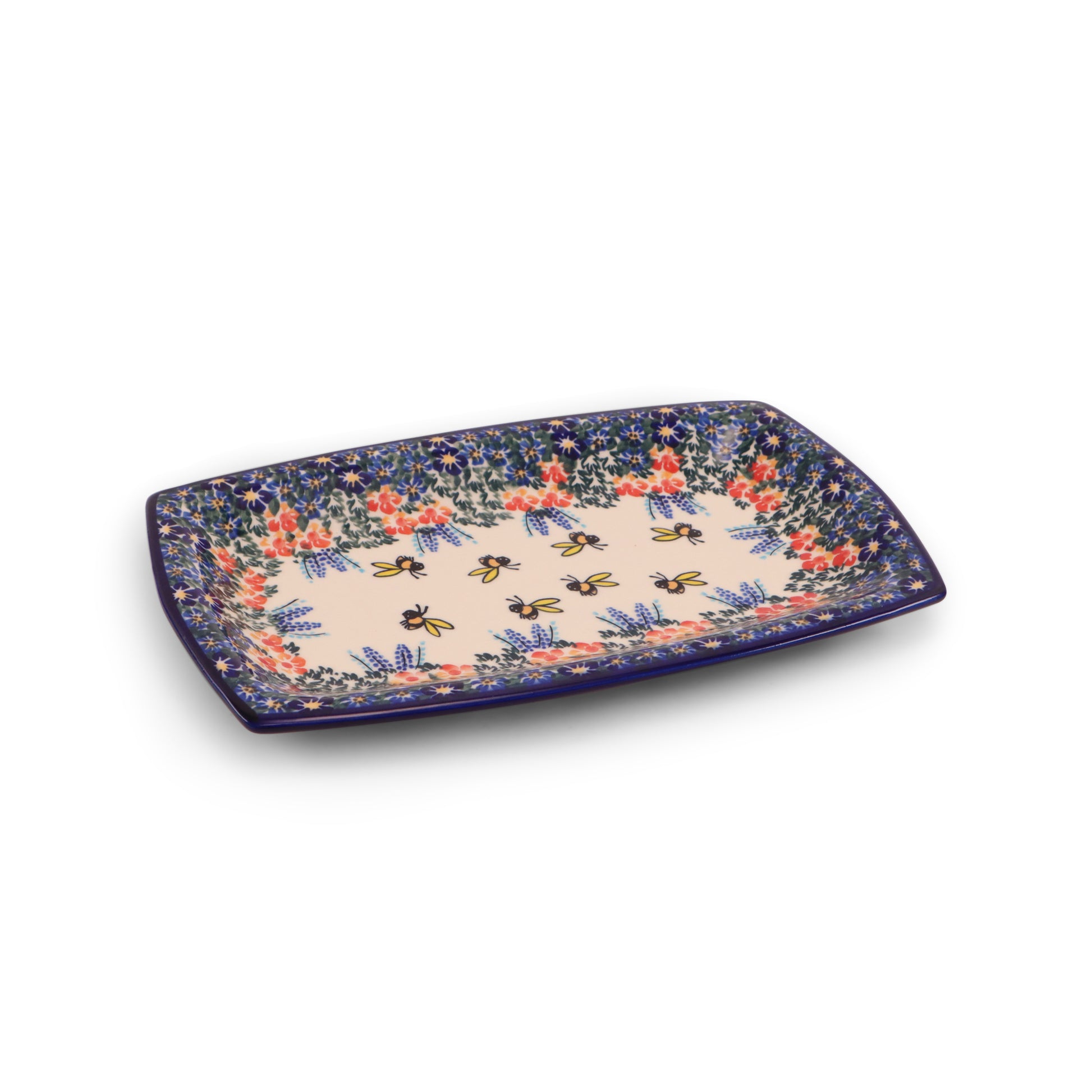 12"x7.5" Rectangular Tray Pattern: Busy Bee