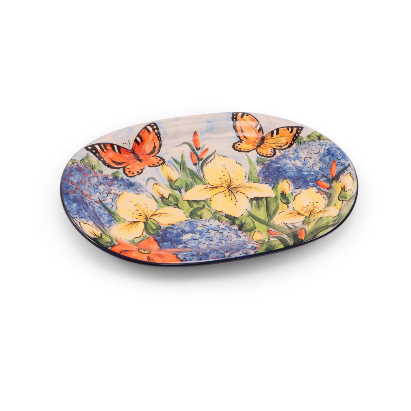 14"x11" Oval Platter LE. Pattern: Iris Bouquet