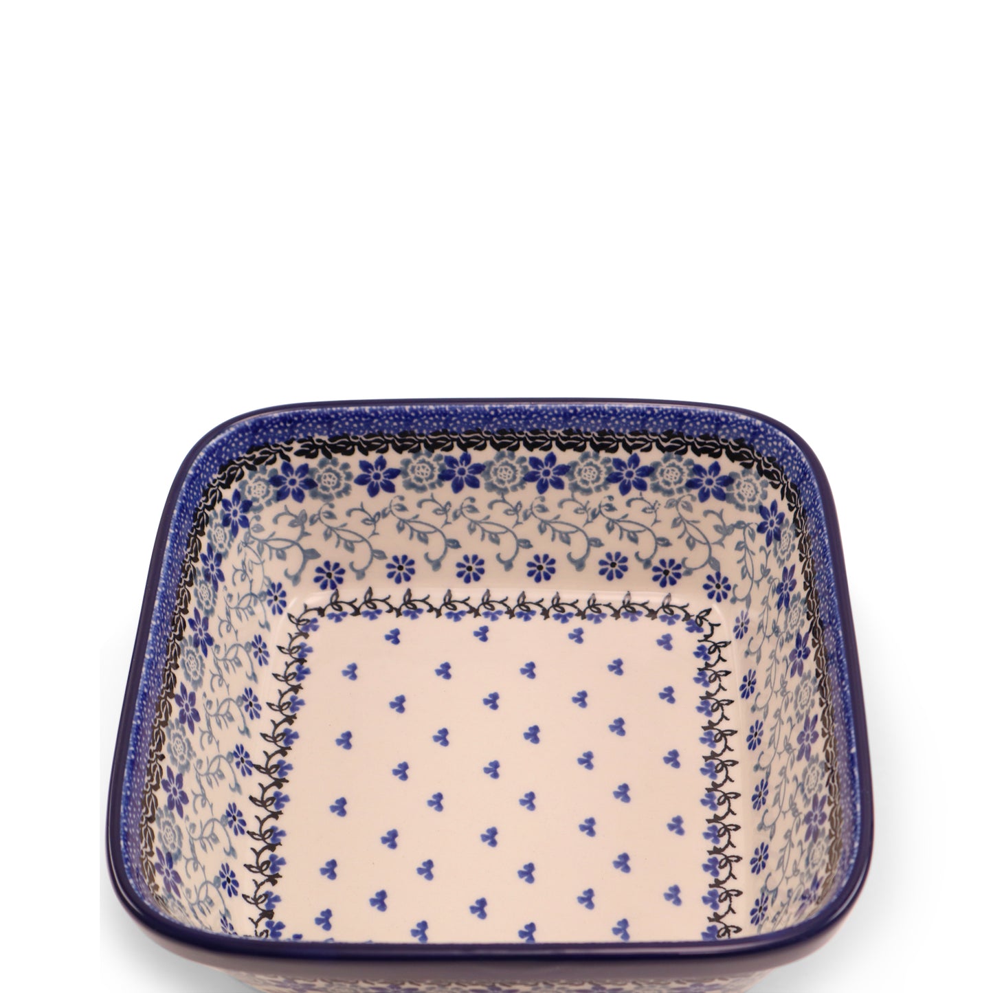 7.5"x7.5"x3" Baker .Pattern: Blue Licorice