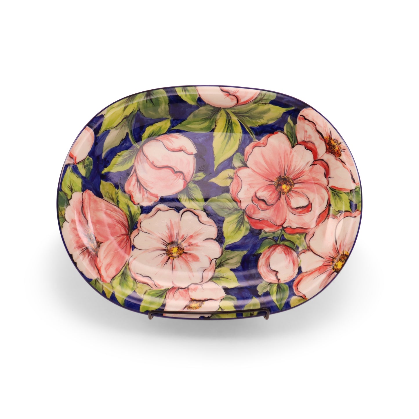 7.5"x4" Waved Pedestal Bowl. Pattern: Lemonade