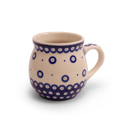 12oz Belly Mug. Pattern: Owl Eye