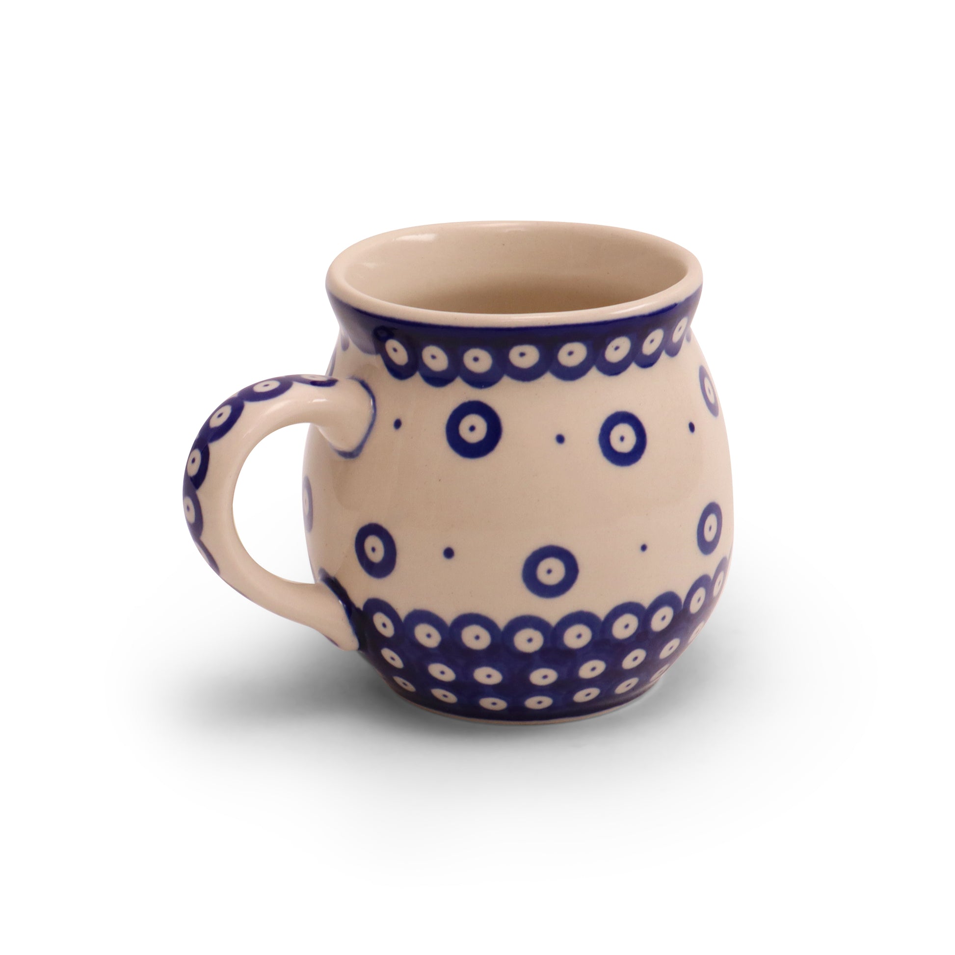 12oz Belly Mug. Pattern: Owl Eye