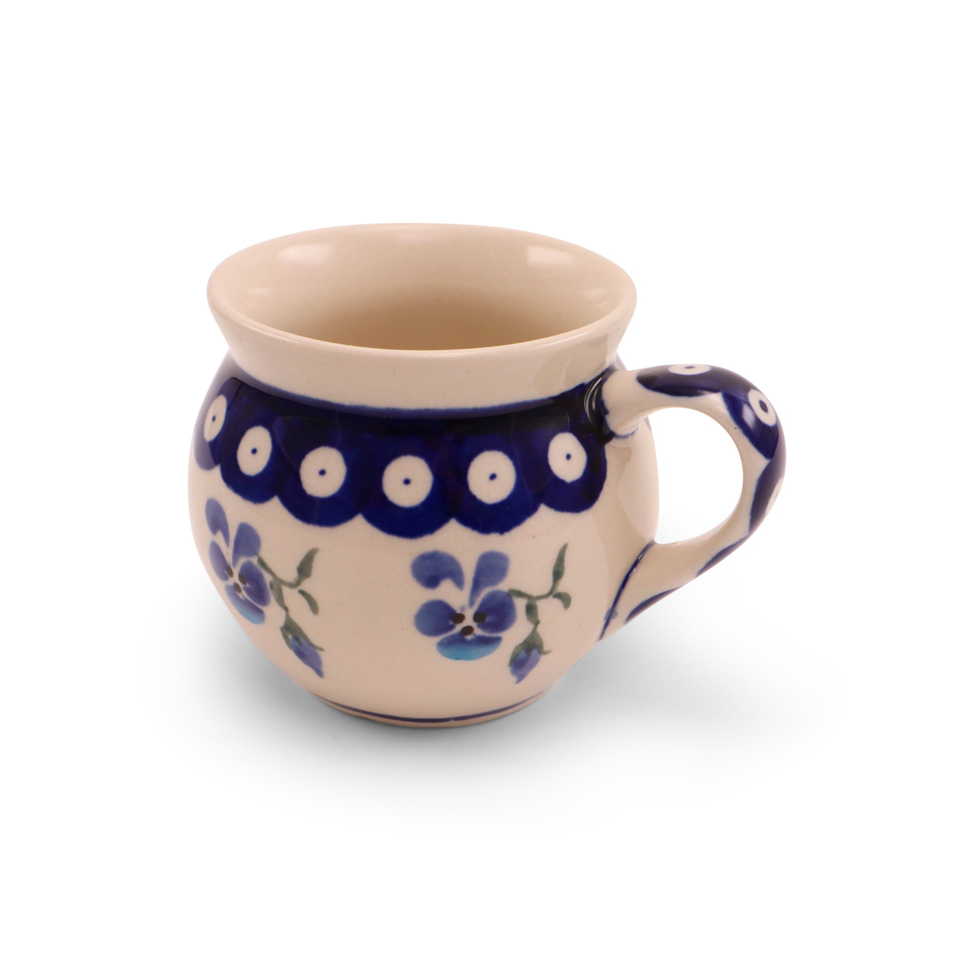 8oz Belly Mug. Pattern: Pansy
