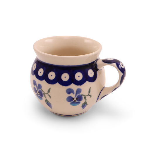 8oz Belly Mug. Pattern: Pansy