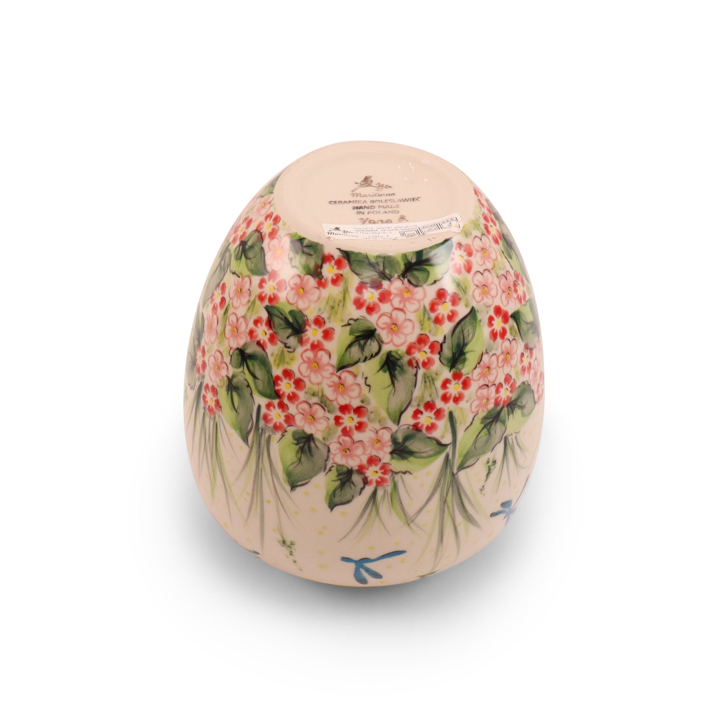 7.5"x8"Vase. Pattern: Pink Dragonfly