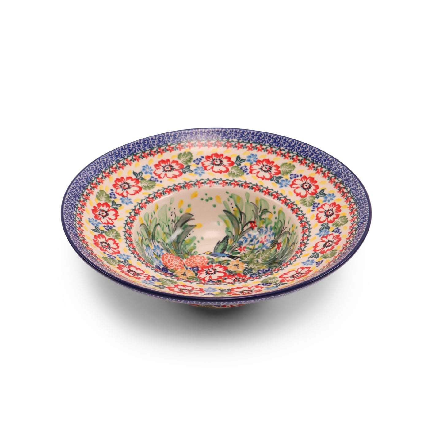 10" Deep Soup Plate. Pattern: Happy Flutter