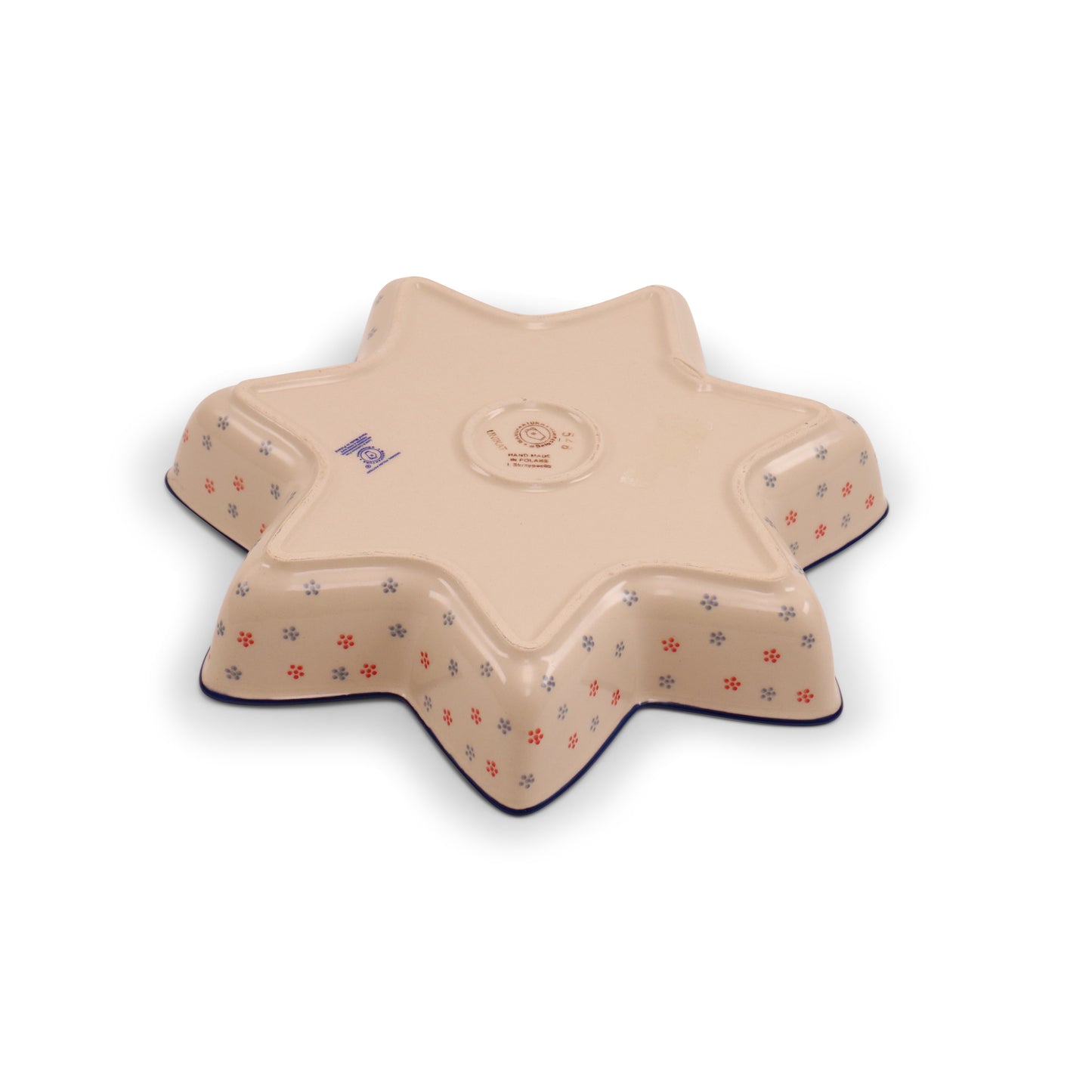 10" Large Star Bowl .Pattern: Red Poppy