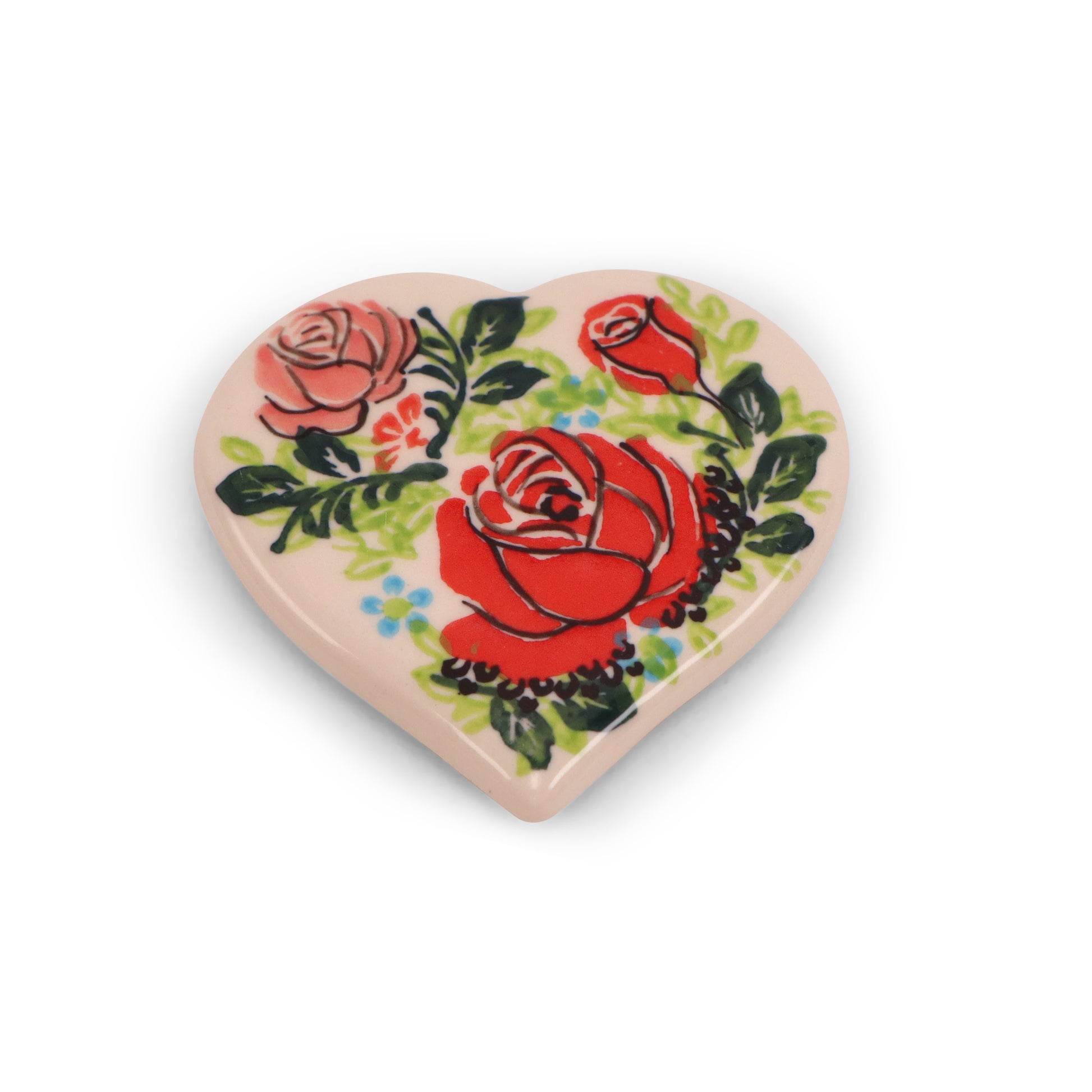 3"x3" Heart Magnets.Pattern: Rose Garden