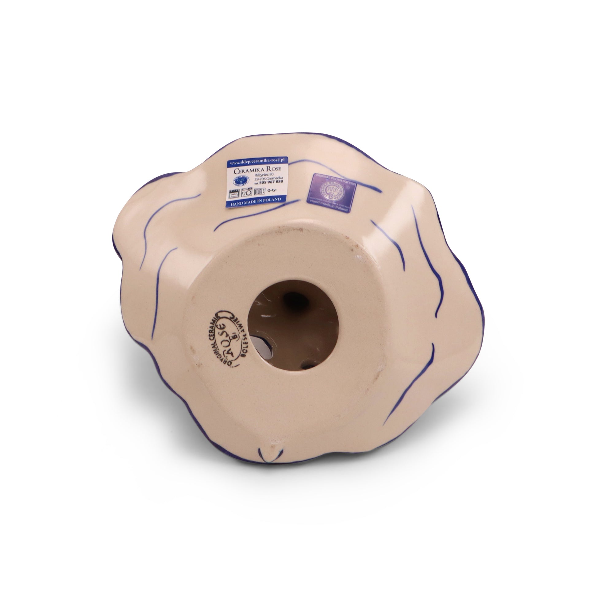 9"x9" Luminary Lady Figurine. Pattern: Owl Eye Cobalt