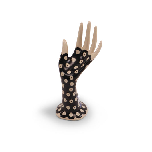 7"x3" Jewelry Hand Stand. Pattern: Owl Eye Onyx