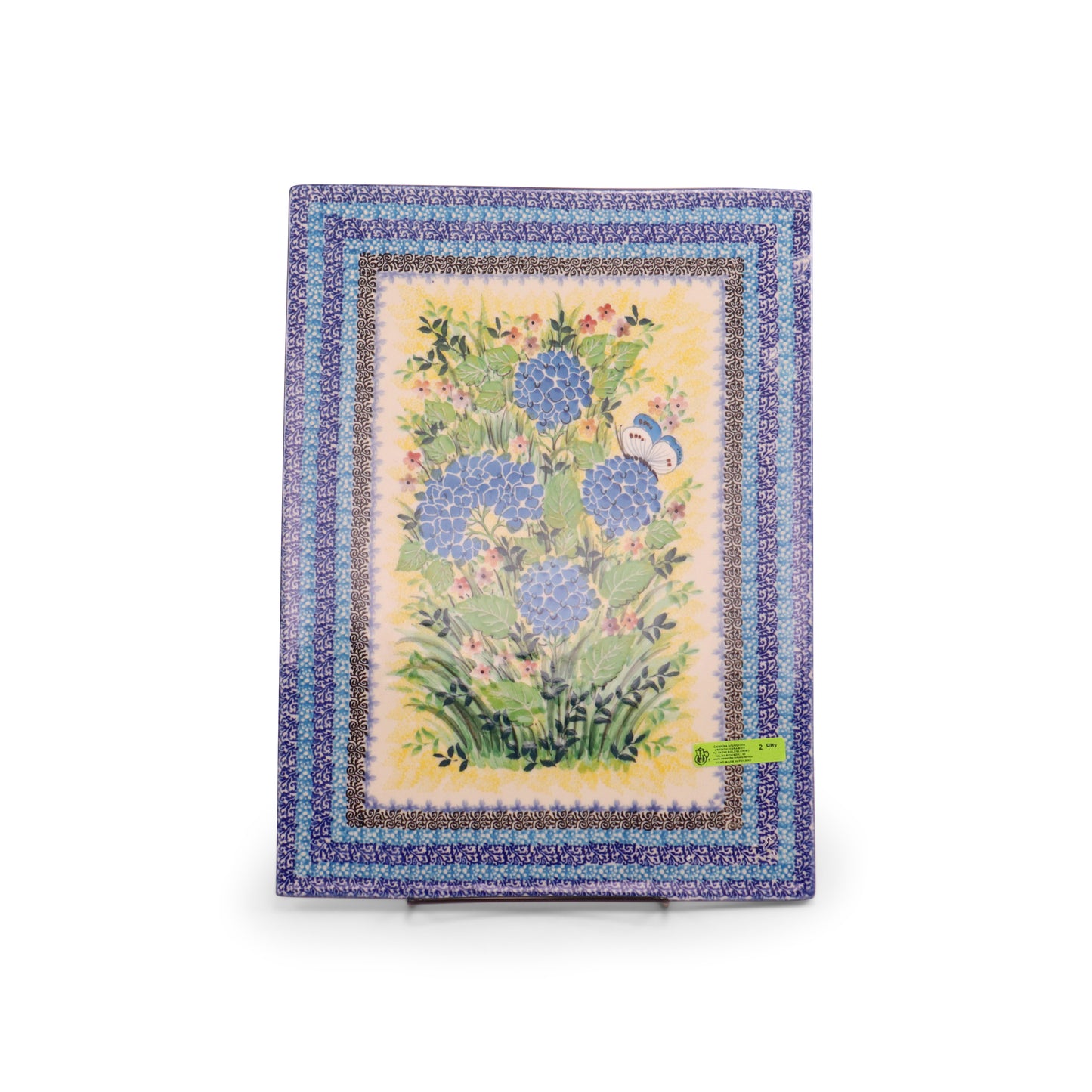 15.5"x11.5" Cutting Board 2Q. Pattern: Hydrangea