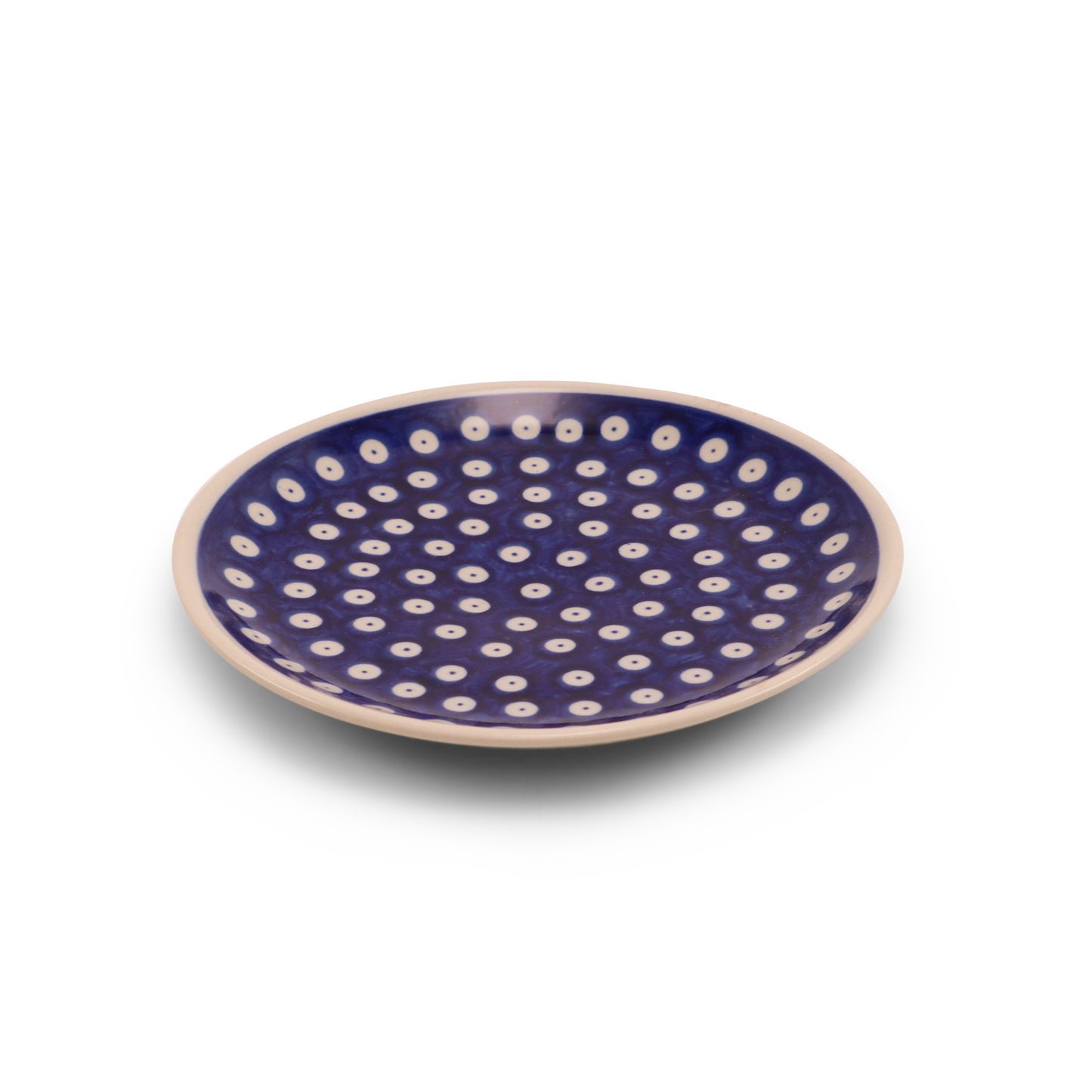 7.5" Dessert Plate. Pattern: Owl Eye Cobalt
