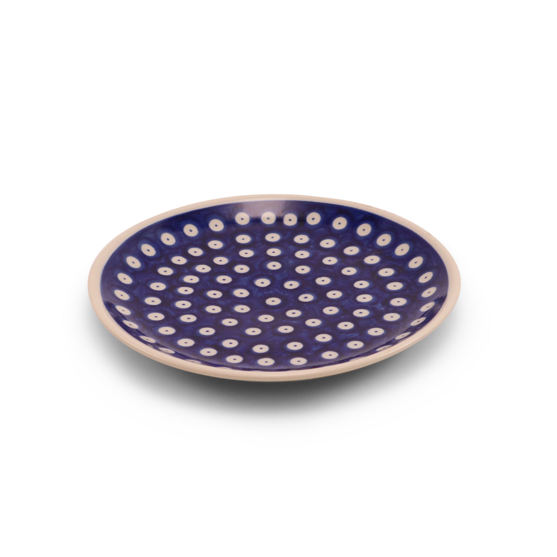 7.5" Dessert  Plate. Pattern: Owl Eye Cobalt