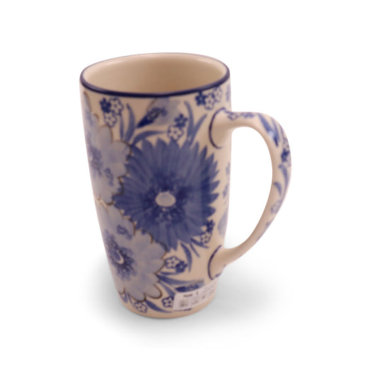 14oz Latte Mug .Pattern:Cobalt Cloud