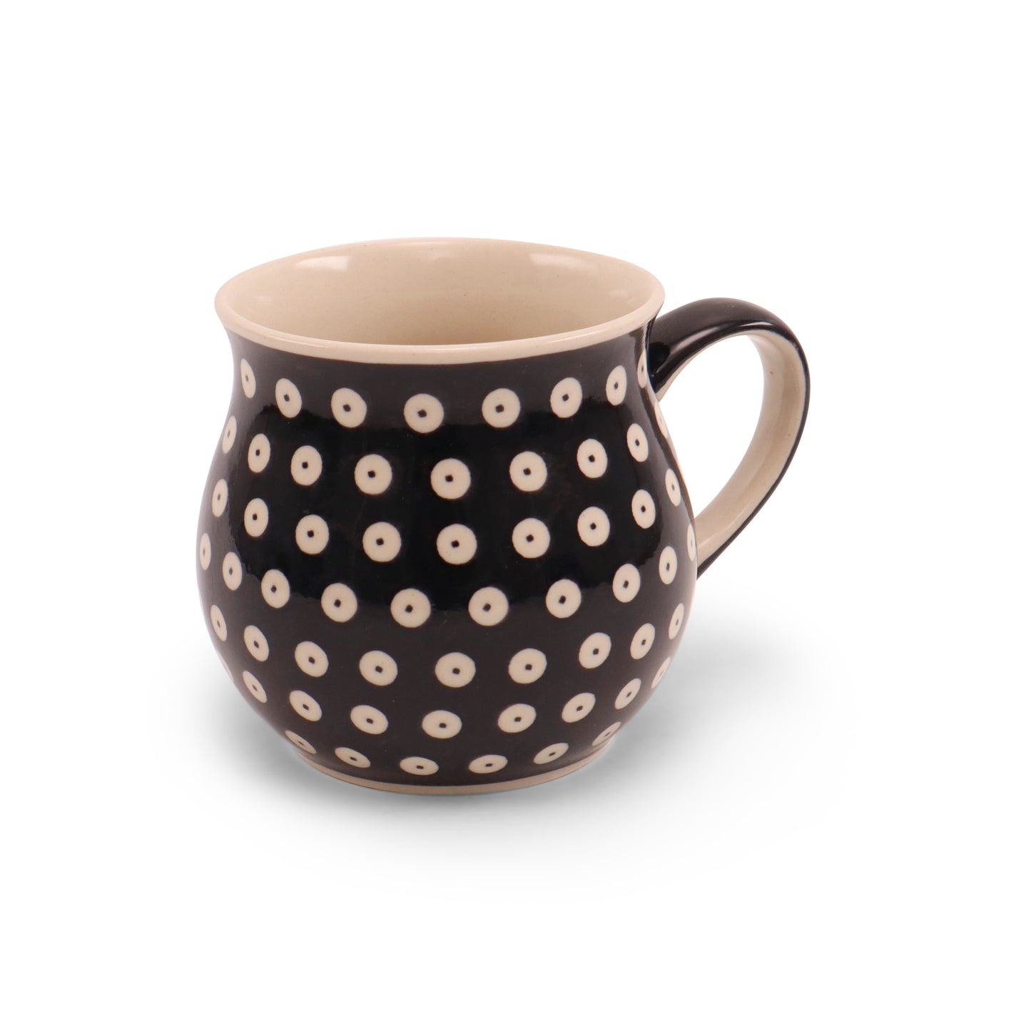 18oz Belly Mug. Pattern: Owl Eye Onyx