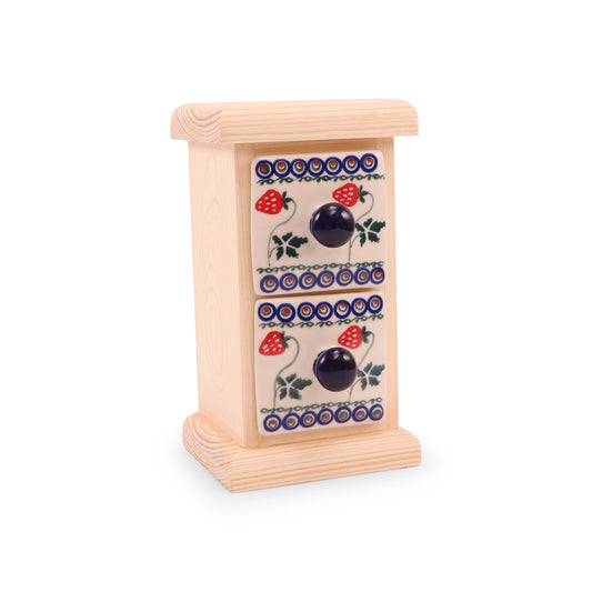 4"x4.5"x8" 2 Drawer Wooden Spice Box. Pattern: B34