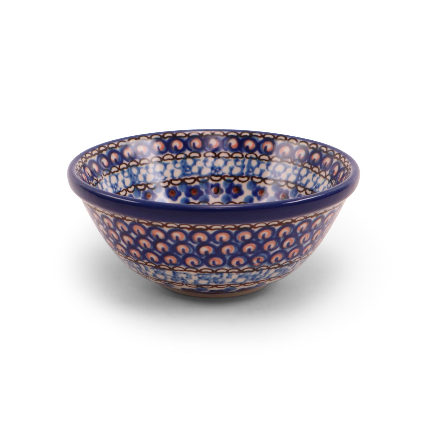 4.5"x2" Ridge Bowl. Pattern: Cobalt Chyla