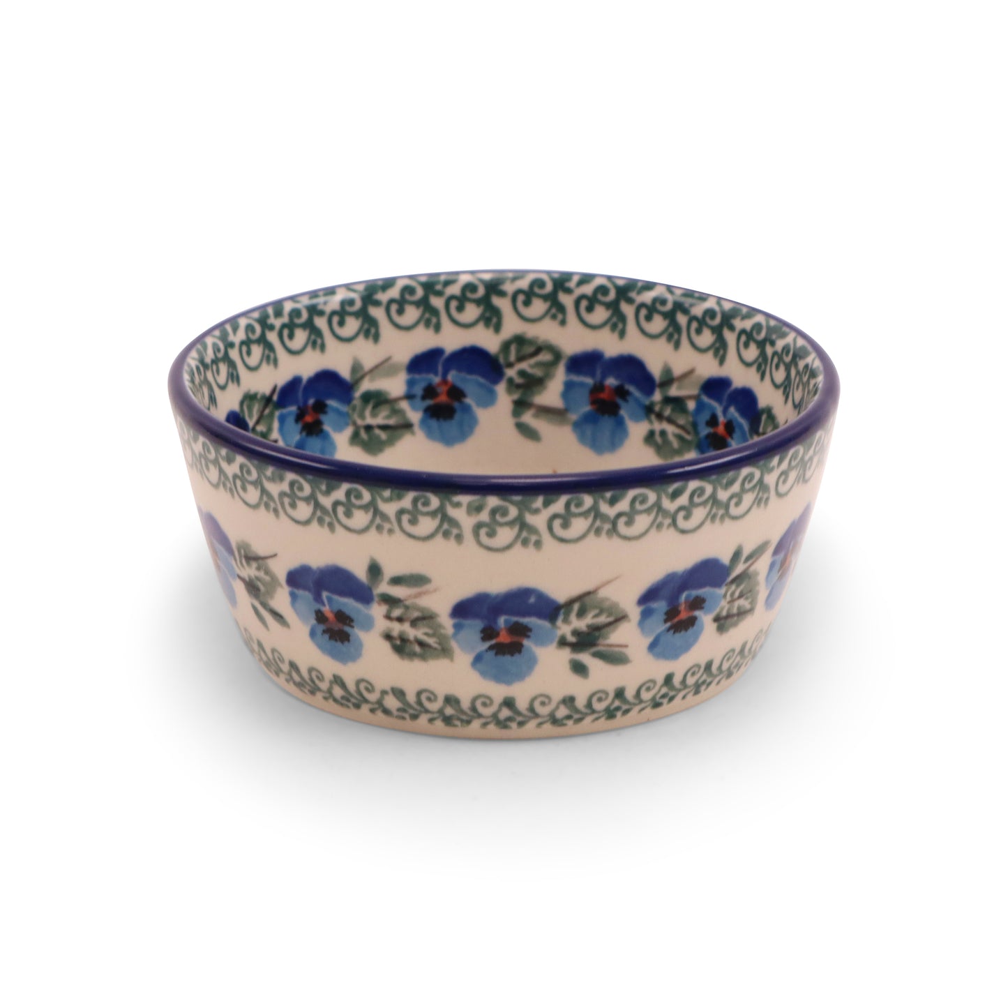 4"x2" Round Bowl. Pattern: Pansy World